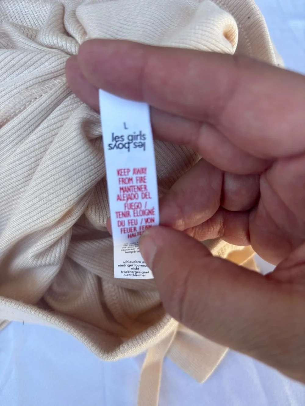 Les Girls Les Boys Fine Ribbed Pants Lounge Cream - Picture 8 of 10